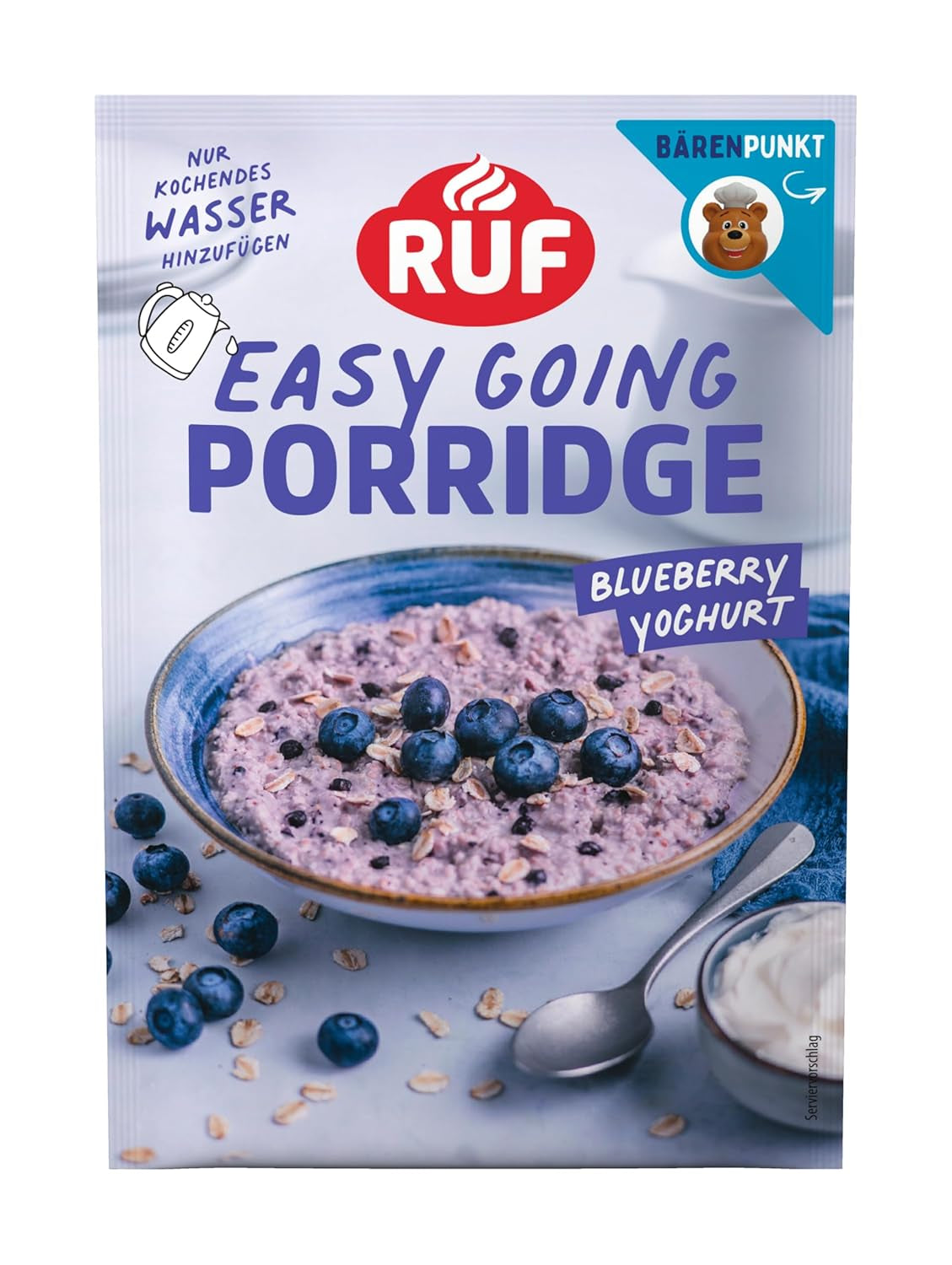 Avena instantánea RUF con fresas y vainilla, una comida de verano con avena lista en 3 minutos, 1 sobre x 65g