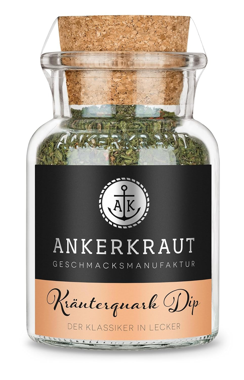 Ankerkraut Kräuterquark Dip, Gewürzmischung für Quark, Ohne Geschmackverstärker, Premium Qualität, Alternative Joghurt und Soja-Quark, Aufstrich selber machen, 55 g en vaso de corcho