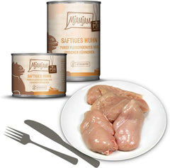 MjAMjAM - Hrană umedă premium pentru pisici - plăcere pură cu carne - pui suculent, pachet de 6 (6 x 800 g), fără cereale cu extra carne