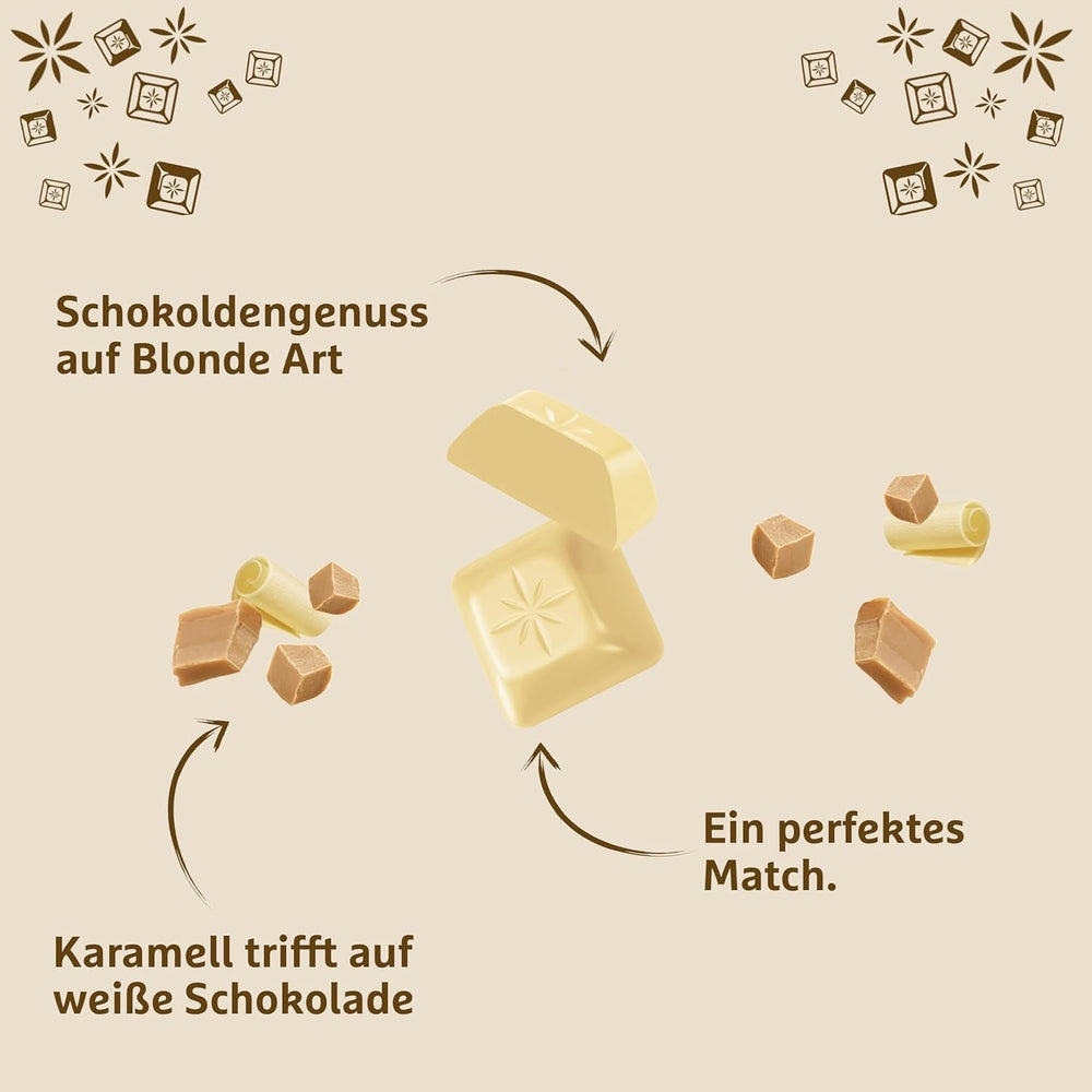 Schogetten Blonde Pure I ciocolată albă cu caramel I 100 g I porționat individual (pachet de 2)