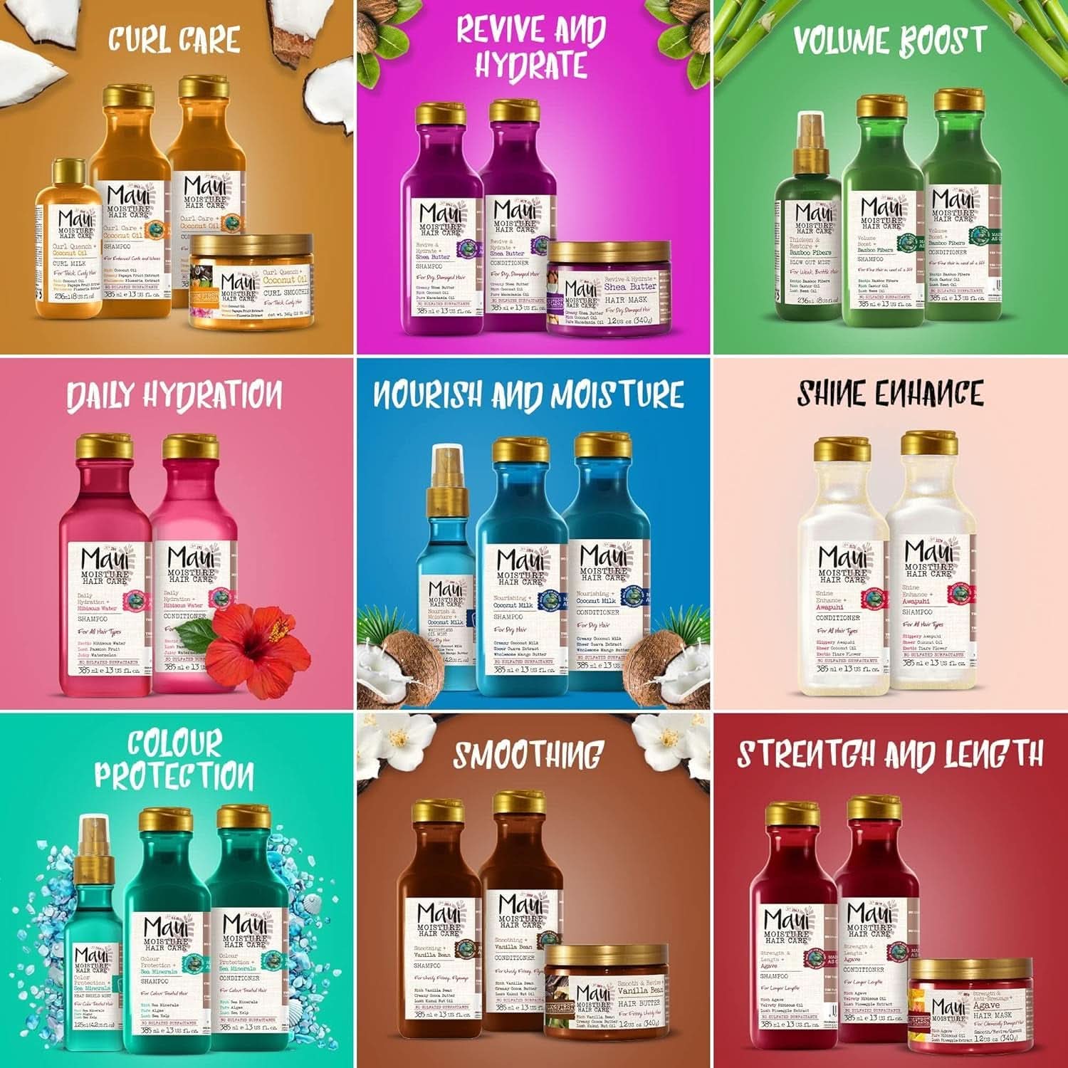 Maui Moisture Revive & Hydrate + Shea Butter, Sampon sau Conditioner, 385 ml Duș și baie Naty Shop