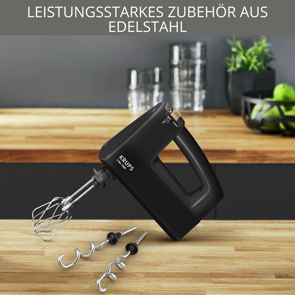 Krups 3Mix 7000 Batidora de mano 60 Jahre Special Edition, 500 Watt, Knet- Und Rührhaken Aus Edelstahl, Langes Netzkabel, Zubehörtasche, F6085811, Schwarz/Kupfer Kitchen Naty Shop