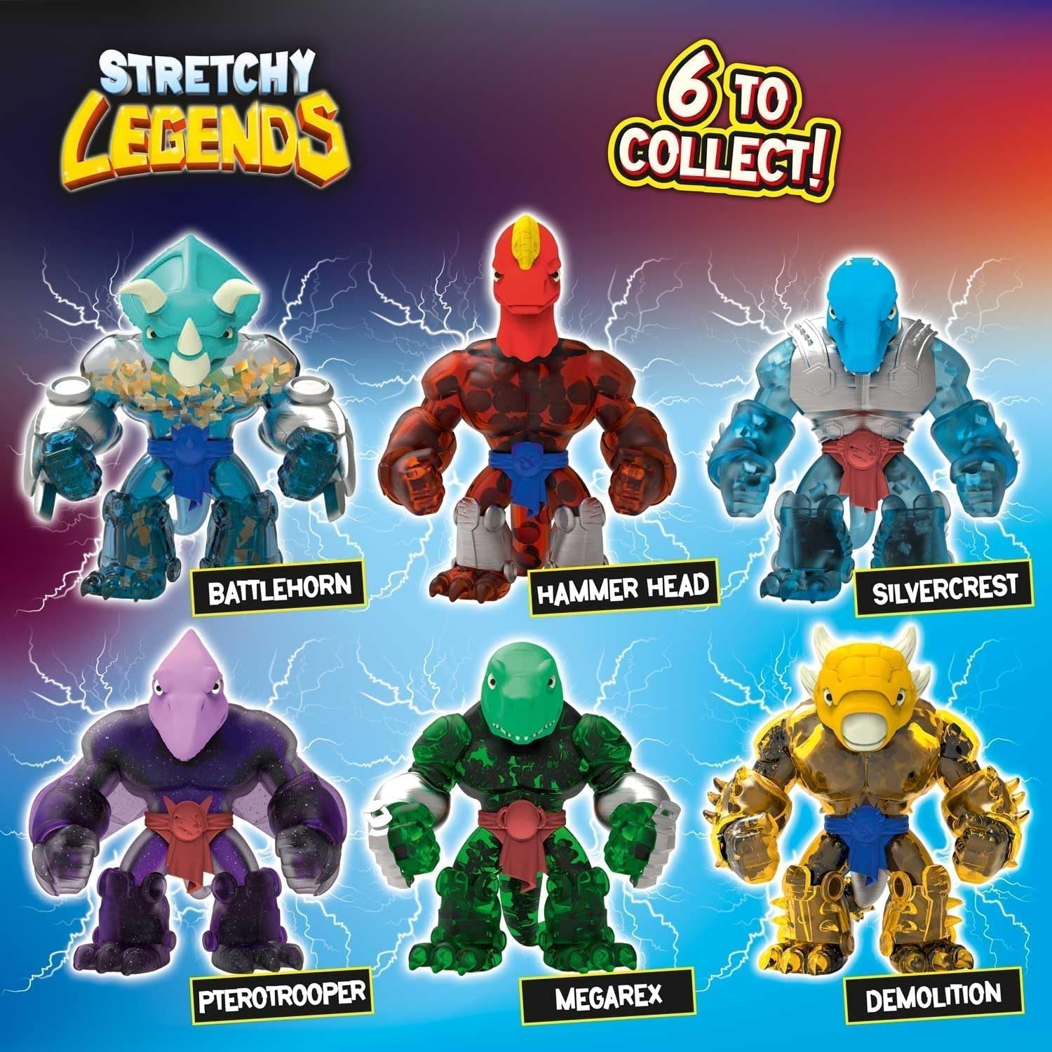 STRETCHY LEGENDS D'Molition - Figuras de Acción Elásticas para Niños, Figuras de Superhéroes Elásticas para Coleccionar con Figuras de Acción Rellenas de Slime Naty Shop