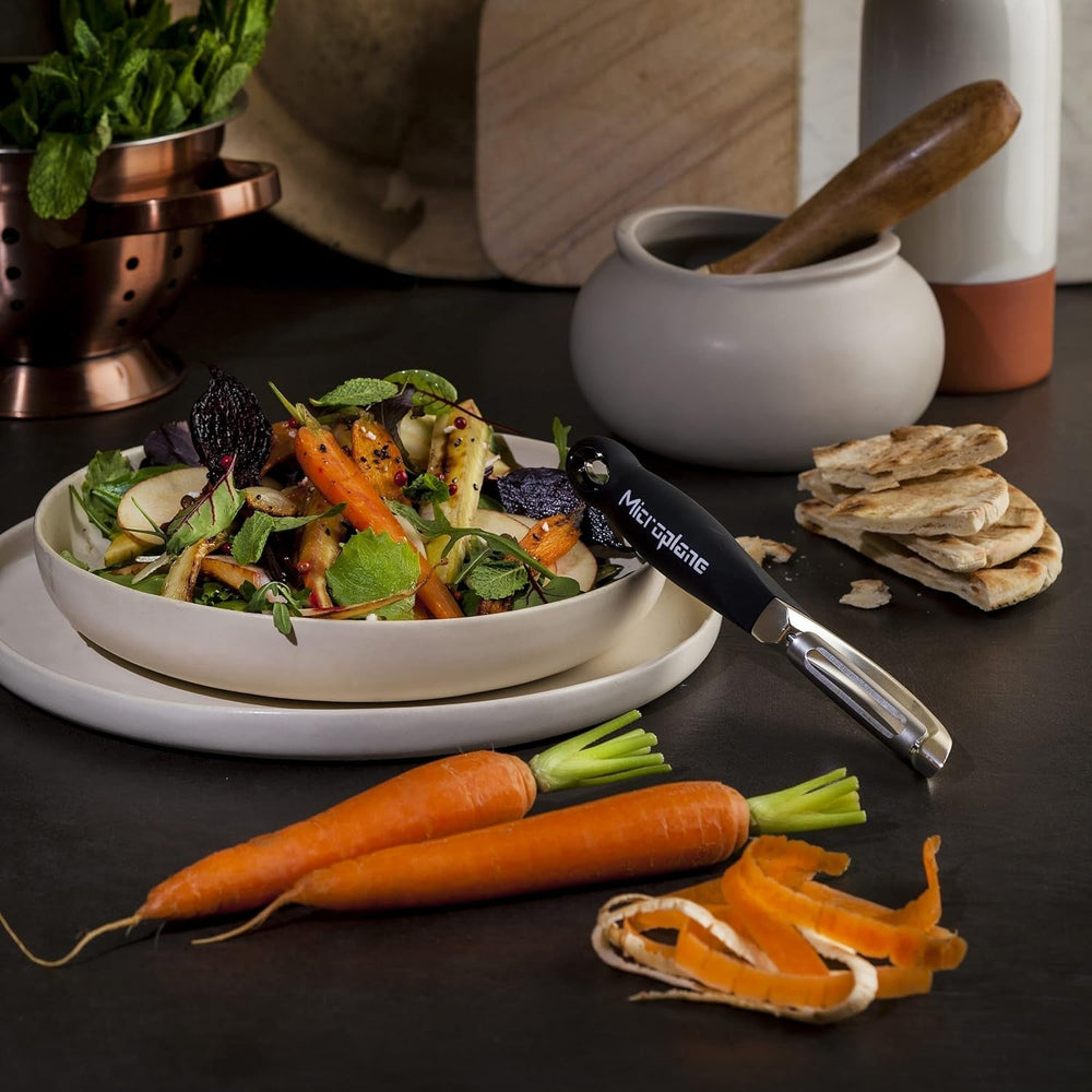 Naty Shop Pelador Ambidiestro Profesional Microplane de Doble Hoja de Acero Inoxidable