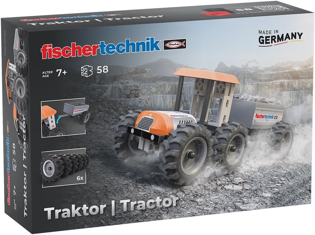 fischertechnik Truck 576105 – pädagogisches Konstruktionsspielzeug, LKW-Spielzeug-Bausatz für Kinder ab 7 Jahren, naranja