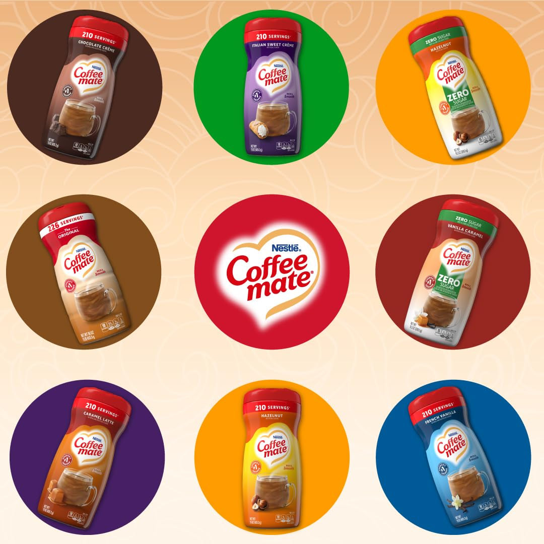 Coffee-Mate Vanilla Caramel, crema para café en polvo sin azúcar, Kaffeesahne Pulver - Vanille Karamell - ¡OHNE ZUCKER! de estados unidos