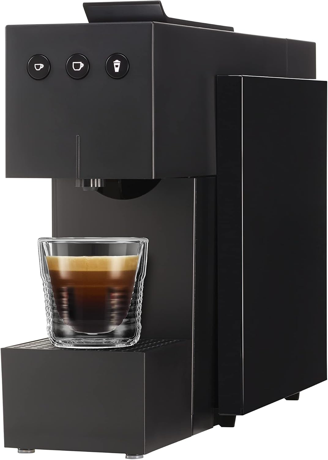 Espressor cu capsule K-FEE SQUARE pentru cafea, ceai și cacao | Espressor compact | Încălzire rapidă | Rezervor de apă de 0,8 l | 19 bar | Negru piano