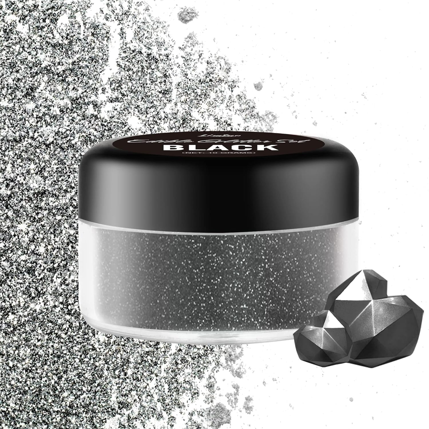 Purpurina comestible, 10 gramos, varios colores Glitter Naty Shop Negro