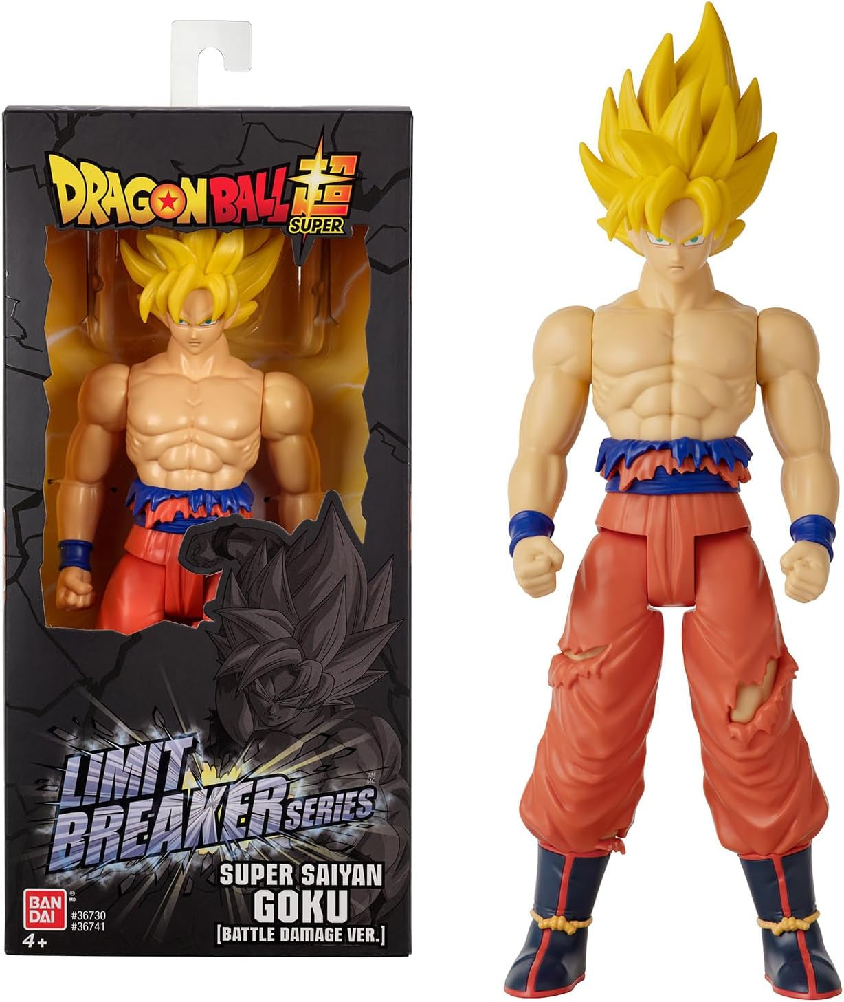 BANDAI - Dragon Ball Super - Giant Limit Breaker Figure 30 Cm - Super Saiyan Vegeta Blue - Licența oficială Dragon Ball - Figură Vegeta mare articulată - Jucărie pentru copii 4+ ani - 36732 Action figures Naty Shop Super Saiyan Goku (daune de luptă)