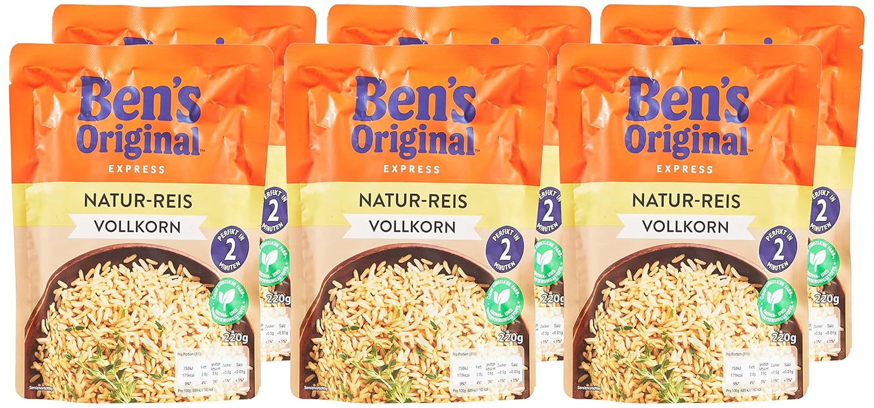 BEN'S ORIGINAL™ arroz express natural 6 x 220g