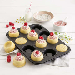 Zenker Cup-Cake-Backblech 12Er Set – Premium Antihaftbeschichtung, Für Perfekte Cupcakes, 385X265X30Mm, Hitzebeständig Bis 230°C Moldes y bandejas para hornear Naty Shop