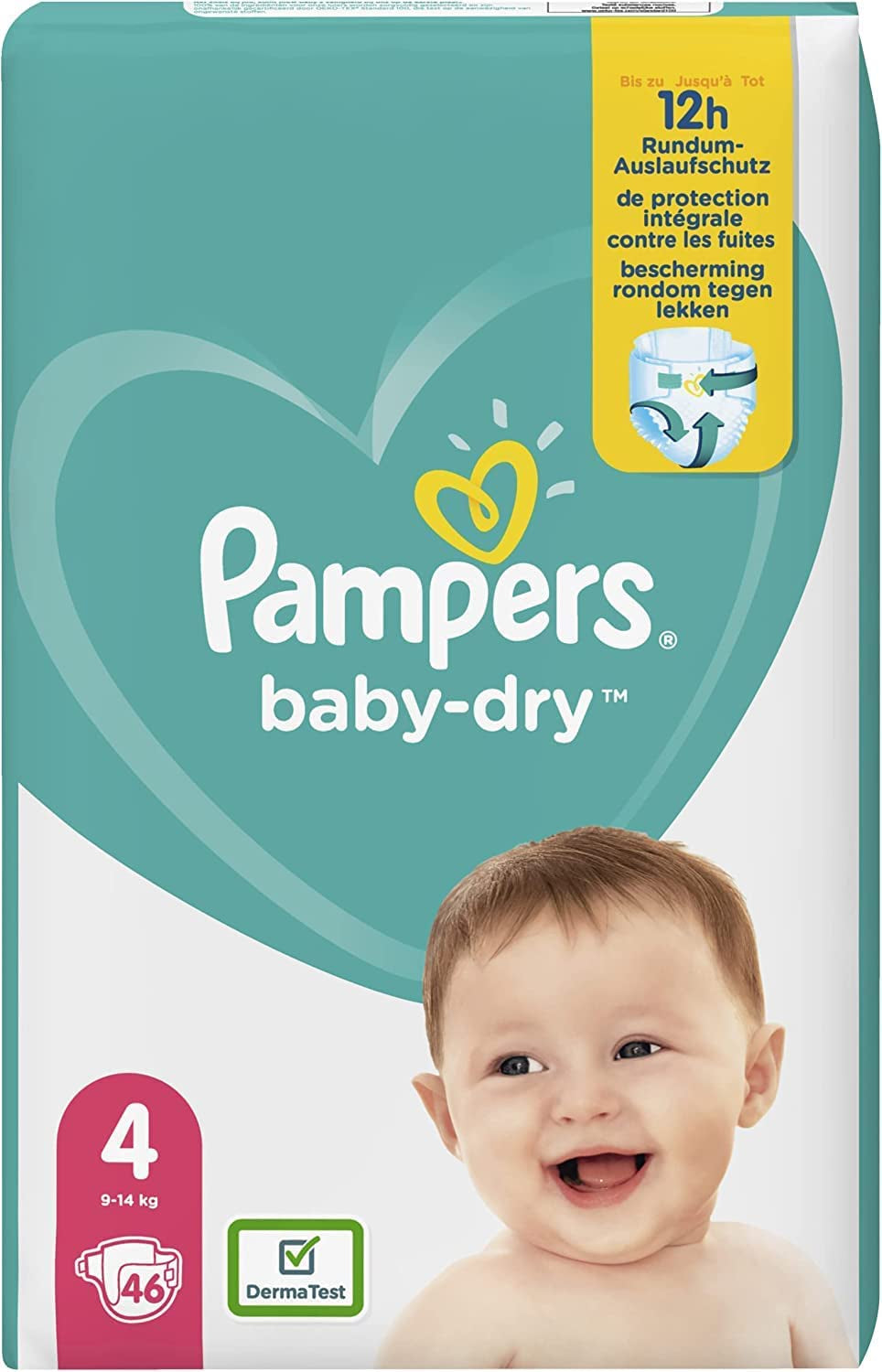 Pañales Pampers Baby-Dry, talla 8, 43 pañales, a partir de 19 kg, pack Jumbo+