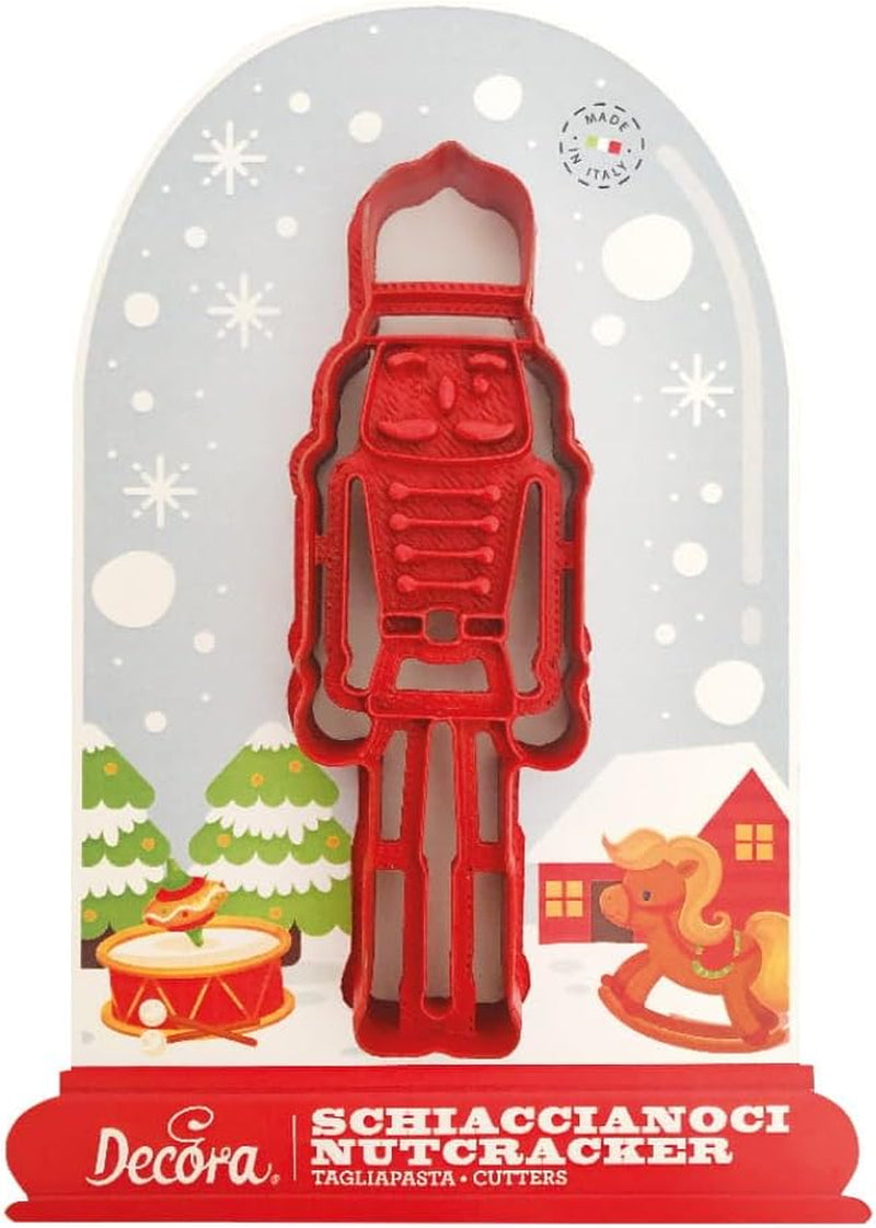 0255045 Formă de biscuiți din plastic, tip spărgător de nuci, roșie