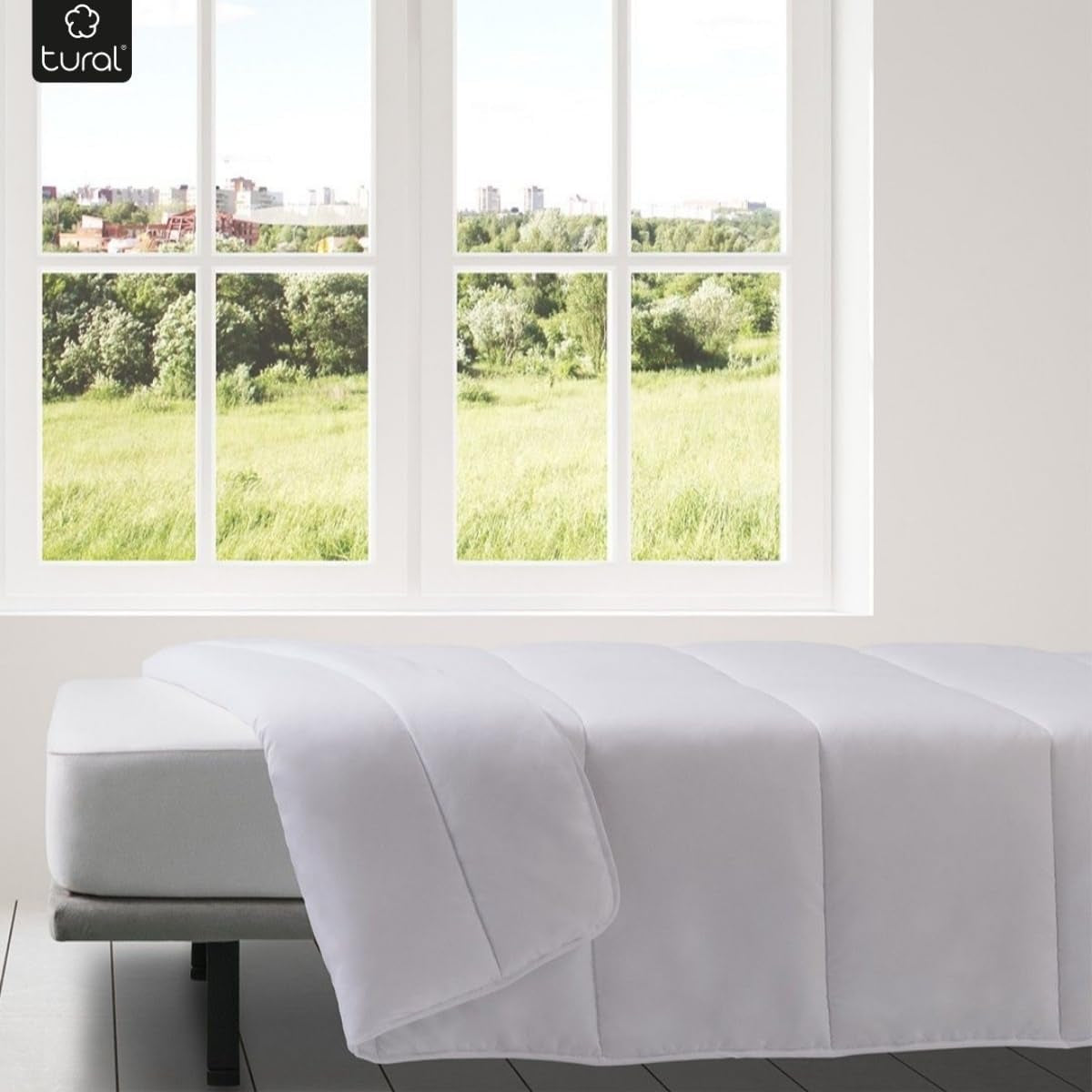 Tural - Plapumă 150 X 220 cm cu tratament Aloe Vera, umplere cu fibre 300 G/M², moale, respirabilă, certificată Oeko-Tex (alb, pat 90 cm) Plapumi si pilote Naty Shop