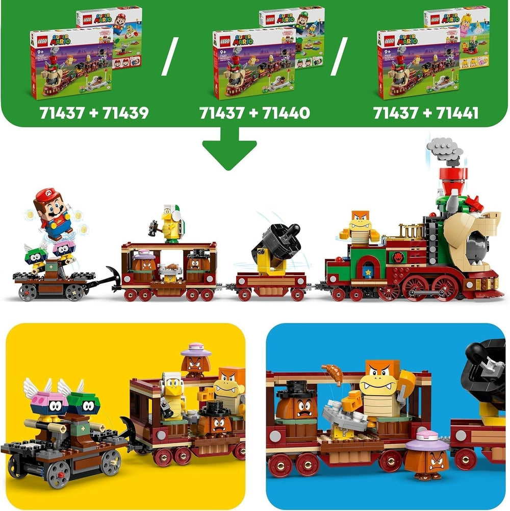 LEGO Super Mario Express Tren Bowser Juego de aventuras para niños con Hammer Brother 2 Gumbas y 2 Parapunctures Regalo de Nintendo para niños y niñas Gamers 71437 Juegos de construcción Besuche den LEGO-Store