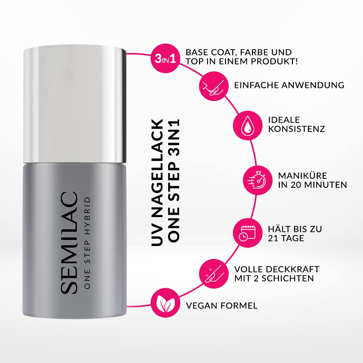 Oja UV Semilac One Step 3 en 1 S251 Crema de Coco 7ml