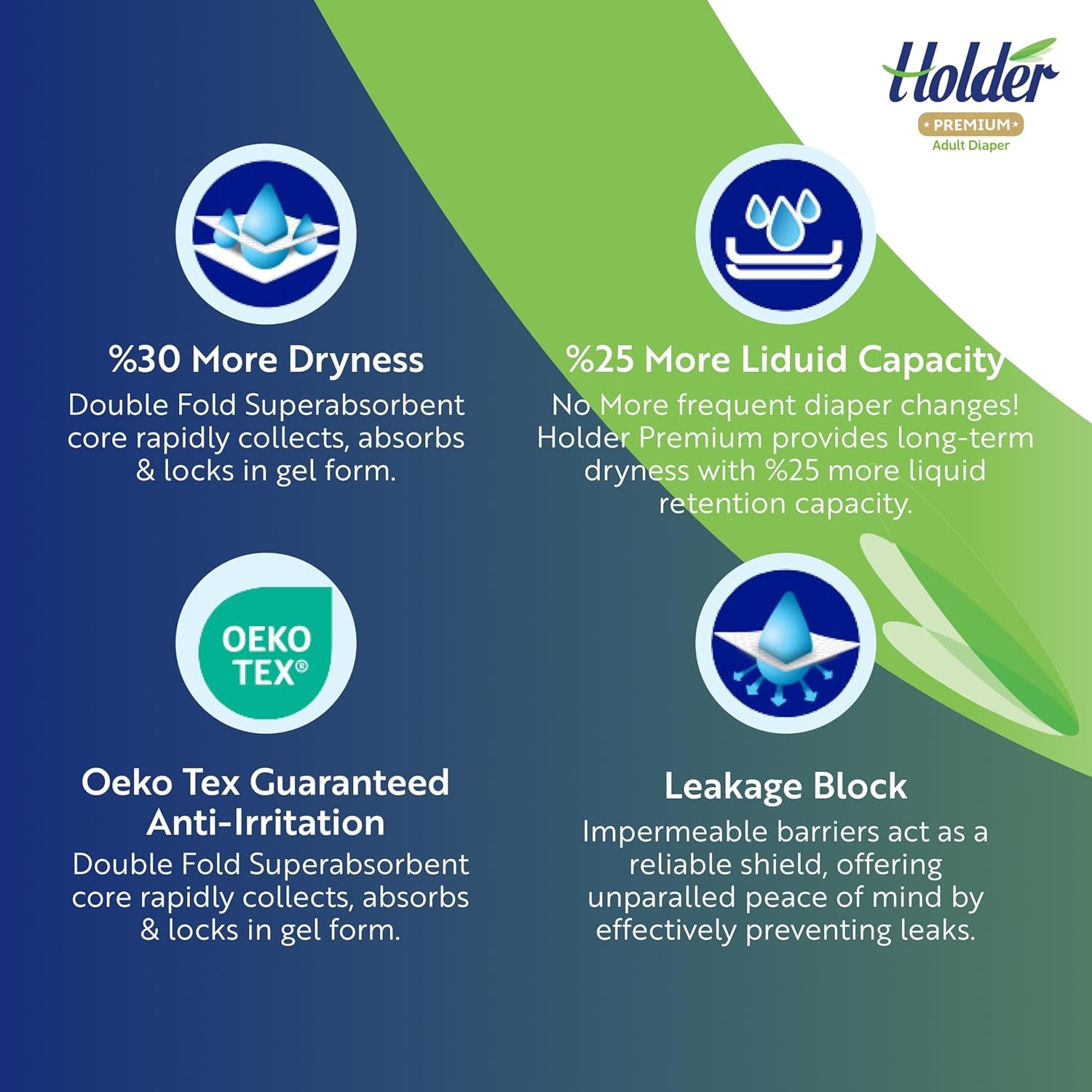 Pañales desechables unisex para adultos, impermeables, absorbentes, laterales elásticos, transpirables, súper absorbentes, doble capa, indicador de humedad, protección dermatológica de 5 estrellas, mediano