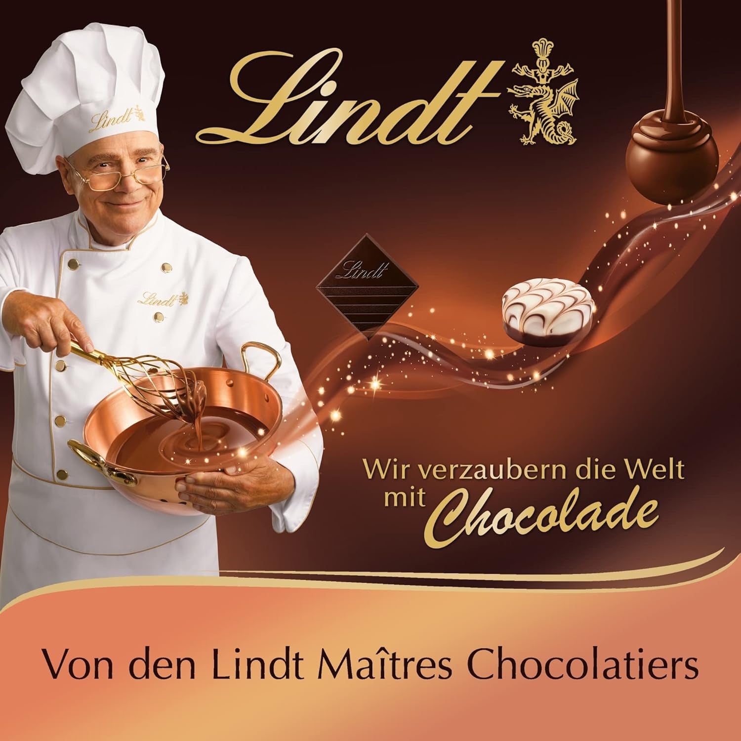 Chocolate Lindt | Caja de praliné criollo | 100g | 9 bombones en 4 deliciosos surtidos, elaborados 100% con cacao fino, sin alcohol | Set de regalo de chocolates