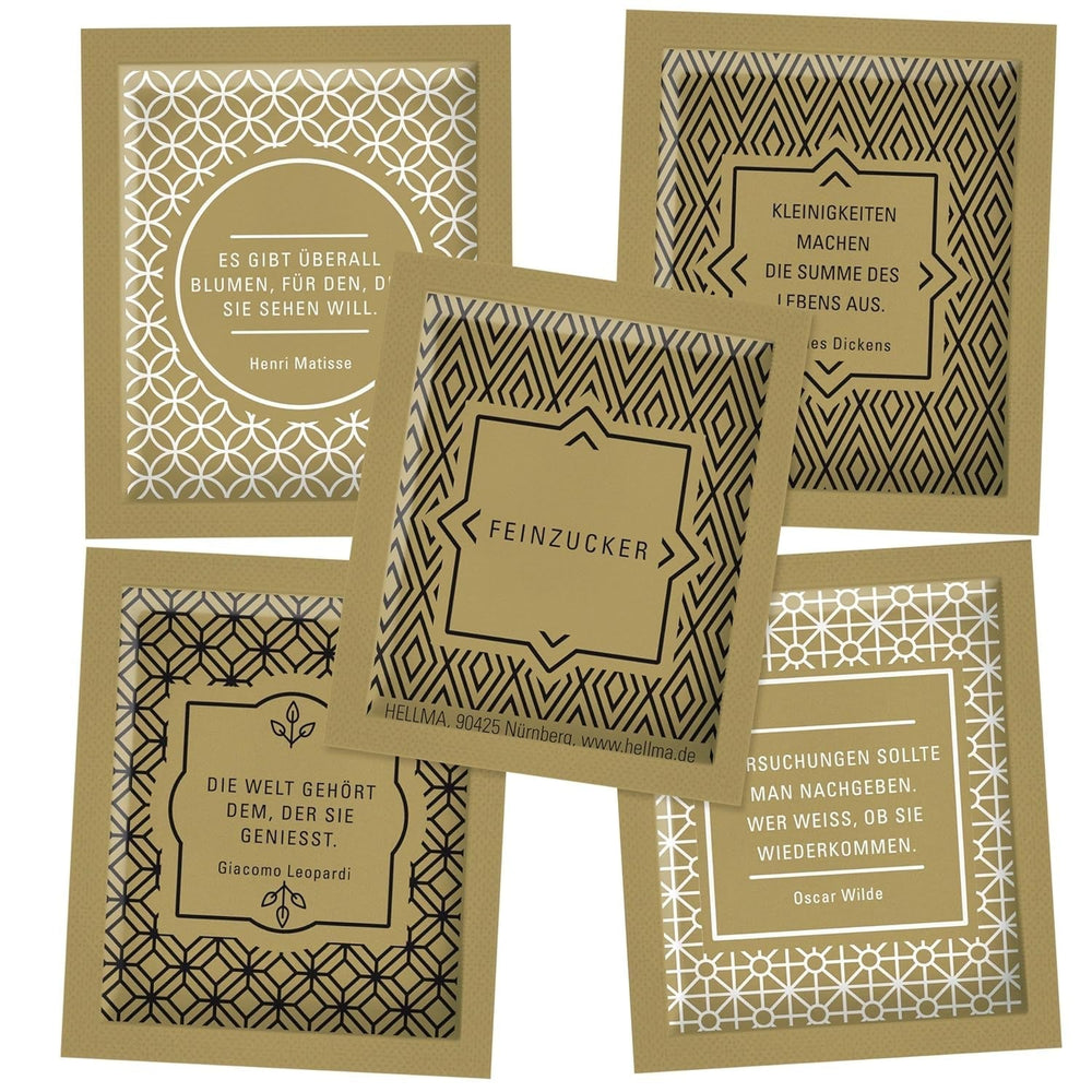 Hellma Zucker-Sachets Goldline 750 Stk. Je 3,6 G – 3,6 Kg Vorrats-Box - Zuckertütchen Einzeln, Für Kaffee Oder Tee Edulcorantes Naty Shop