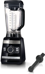 Bosch Batidora de pie Vitaboost MMBH6P6BDE, 6-Klingen-Edelstahlmesser, 2.5L Tritan-Mixbehälter, Stopfer, 6 Automatikprogramme, Rezeptbuch, Bpa-Frei, Einfache Reinigung, 45.000 U/Min, 1600 W, Schwarz Bucatarie Naty Shop Single Schwarz Deutsches Rezeptbuch