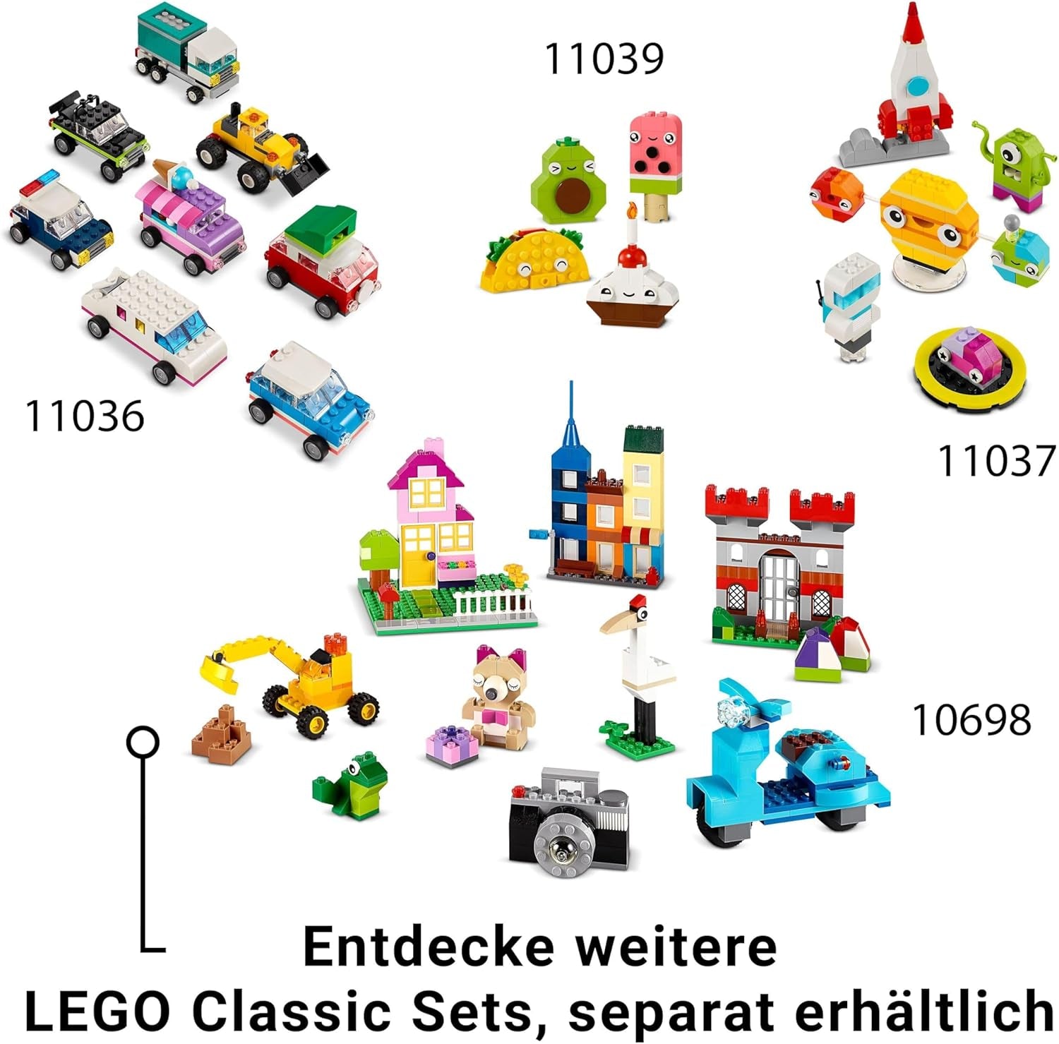 LEGO Classic Set de construcción de dinosaurios creativos con modelos de animales y figuras hechas de ladrillos, experiencia de juego imaginativo, regalo para niños y niñas de 5 años, incluidos T.Rex y Triceratops 11041 Juegos de construcción Besuche den LEGO-Store