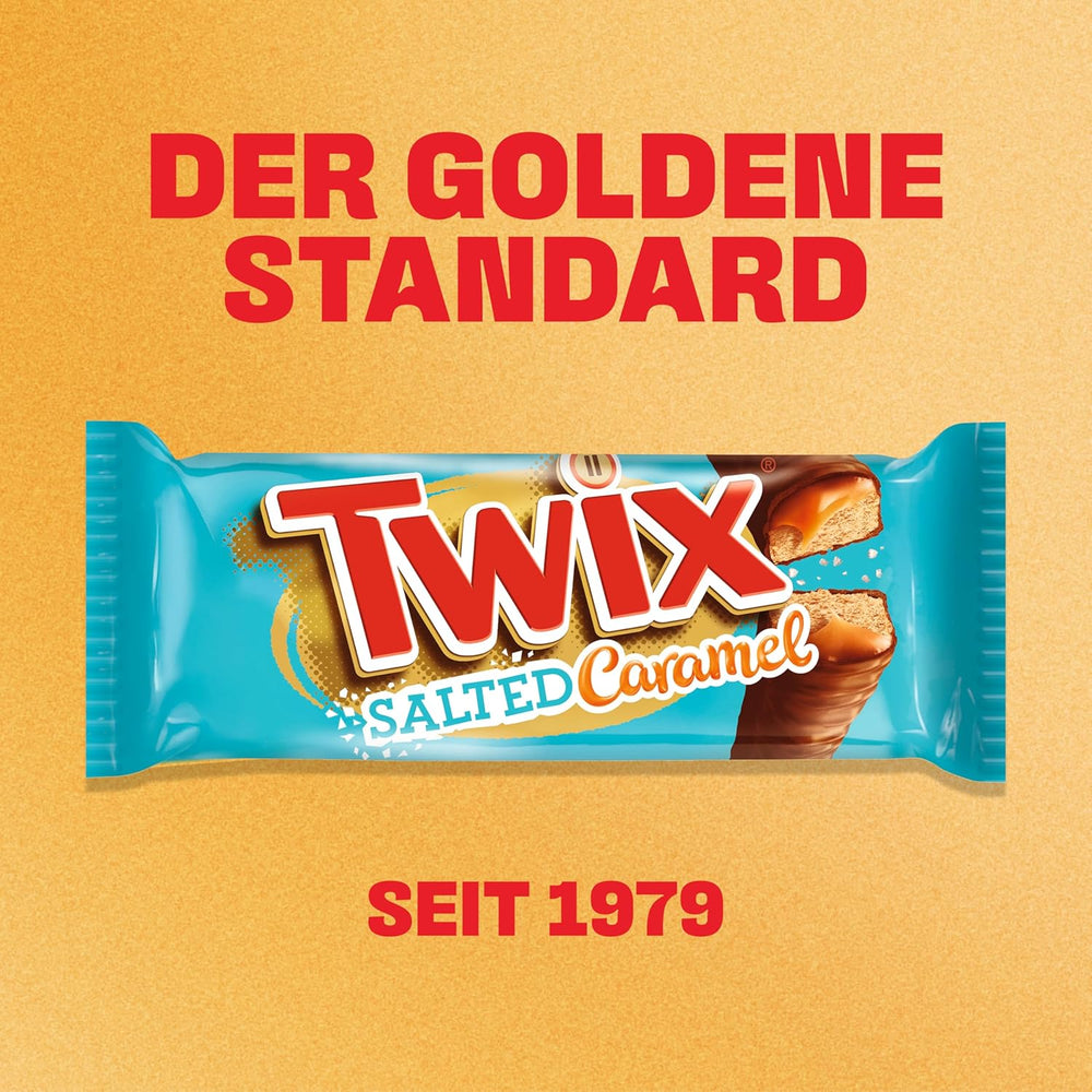 Barras de chocolate con caramelo salado Twix | Paquete de chocolate a granel | 30 barras dobles (30 x 46 g)