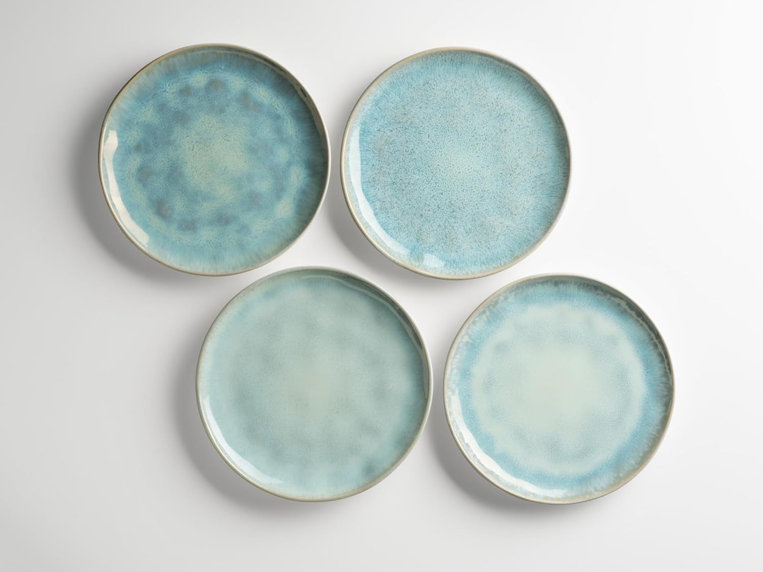 MÄSER Serie Frozen, Geschirr Set Aus Keramik Für 4 Personen, 16-Teiliges Kombiservice Mit Organischen Formen, Farblich Gesprenkeltes Service, Steinzeug, Türkis-Grün Juegos de vajilla Naty Shop