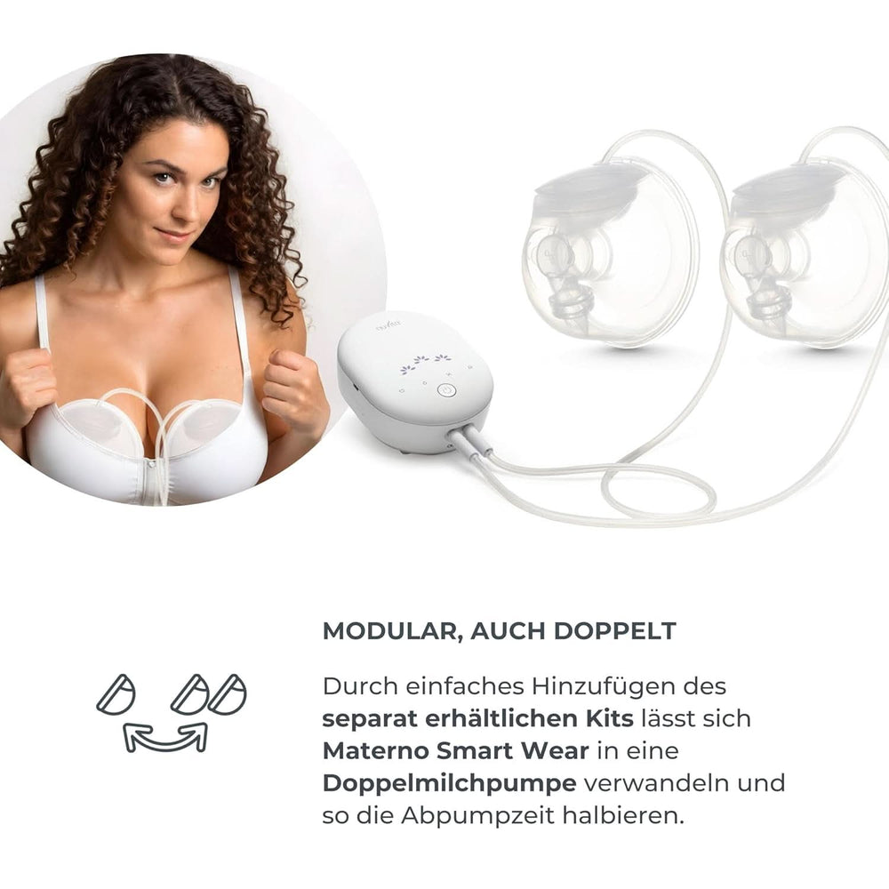 Nuvita Materno Smart Wear 1287W - Sacaleches eléctrico portátil manos libres - Tecnología trifásica, personalizable, portátil, kit de conversión de sacaleches doble disponible Accesorios Alimentación y Lactancia Tienda Bebe Naty