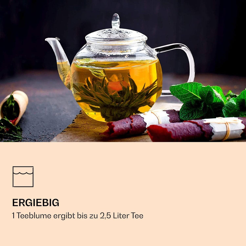 Feelino Cutie mixtă elegantă cu 6 bucăți - Flori de ceai Feelino White într-o cutie superbă de degustare și cadou cu 6 trandafiri de ceai alb diferiți, ambalați individual în vid, pachet cu 1 bucată