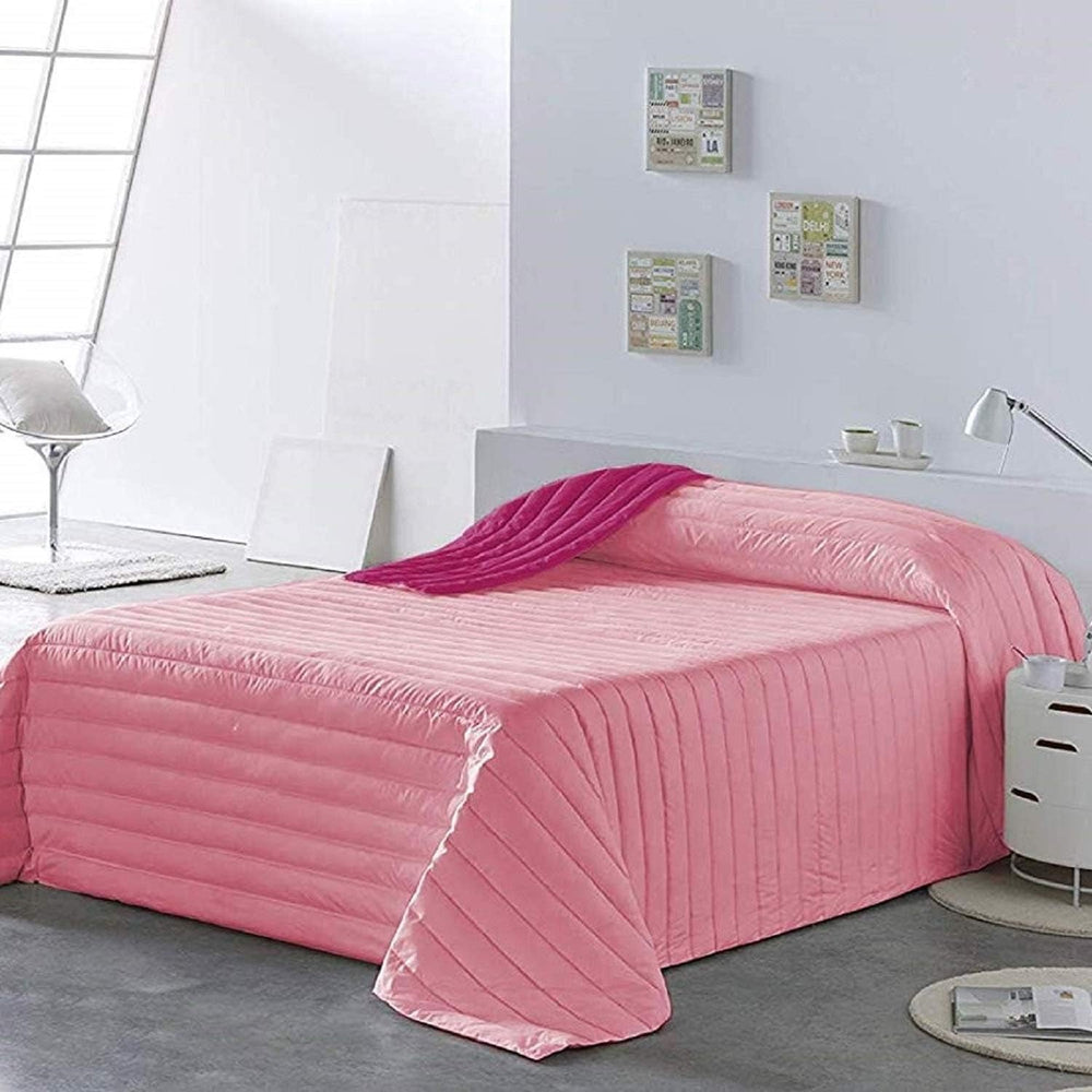 PETTI Artigiani Italiani - Cubrecama individual, colcha doble cara, colcha de muelles, azul medianoche, blanco, 100% Made in Italy Edredones y edredones Naty Shop Rosa Cama 100 (170 X260 Cm)