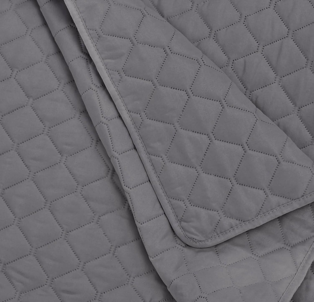 Amazon Basics edredón extragrande con relieve, 170 x 210 cm, estampado de rombos gris oscuro Camas y mantas Besuche den Amazon Basics-Store