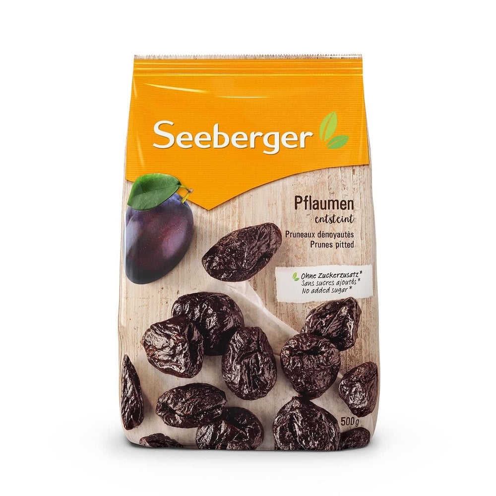 Seeberger Ciruelas Pasas Extra Grandes Sabrosas de la Mejor Calidad - Muy Dulces y Aromáticas 13 x 125 Gramos Naty Shop Productos Deshidratados 500 Gramos