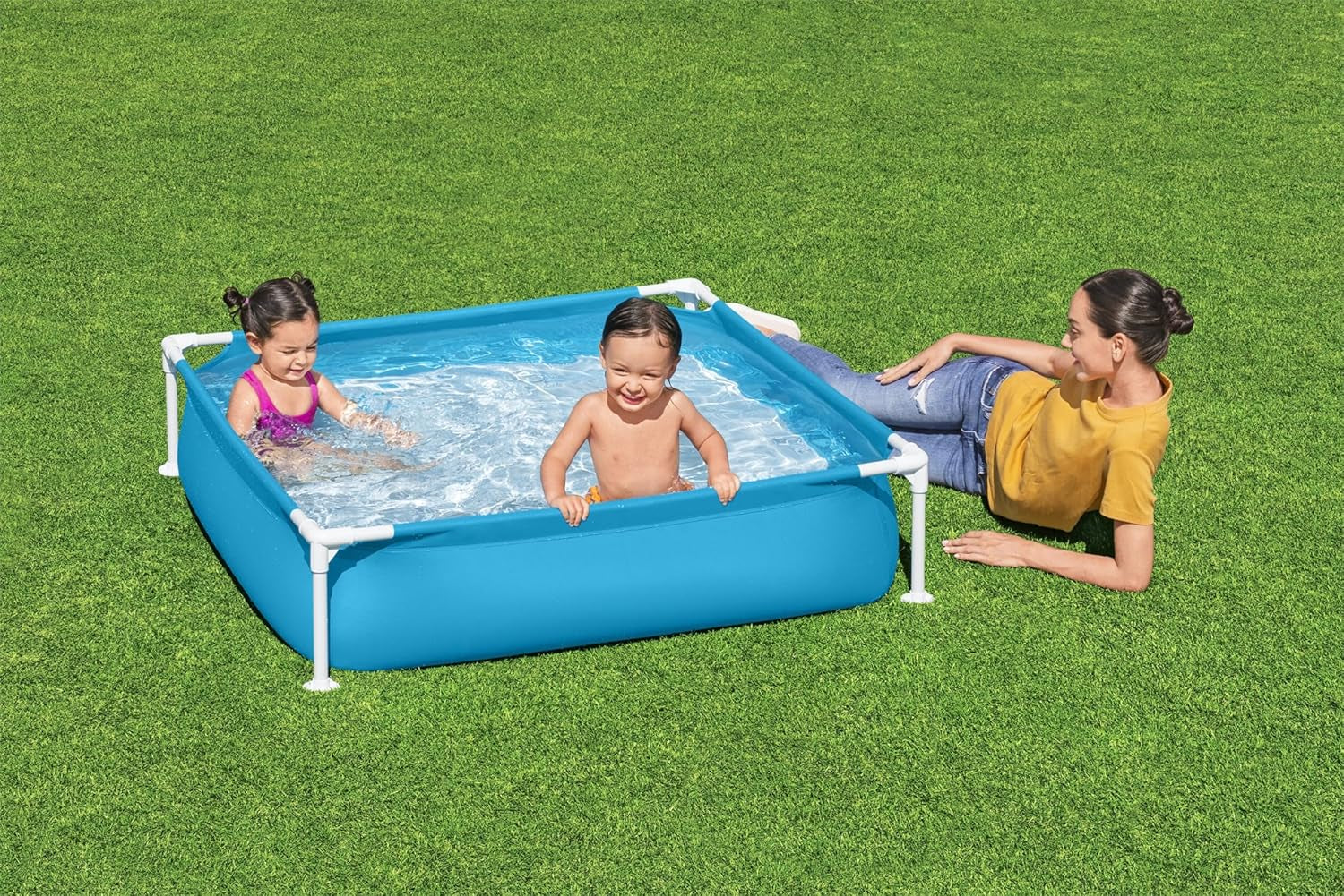 Piscina Bestway My First Frame 122 x 122 x 30,5 cm, azul, rectangular