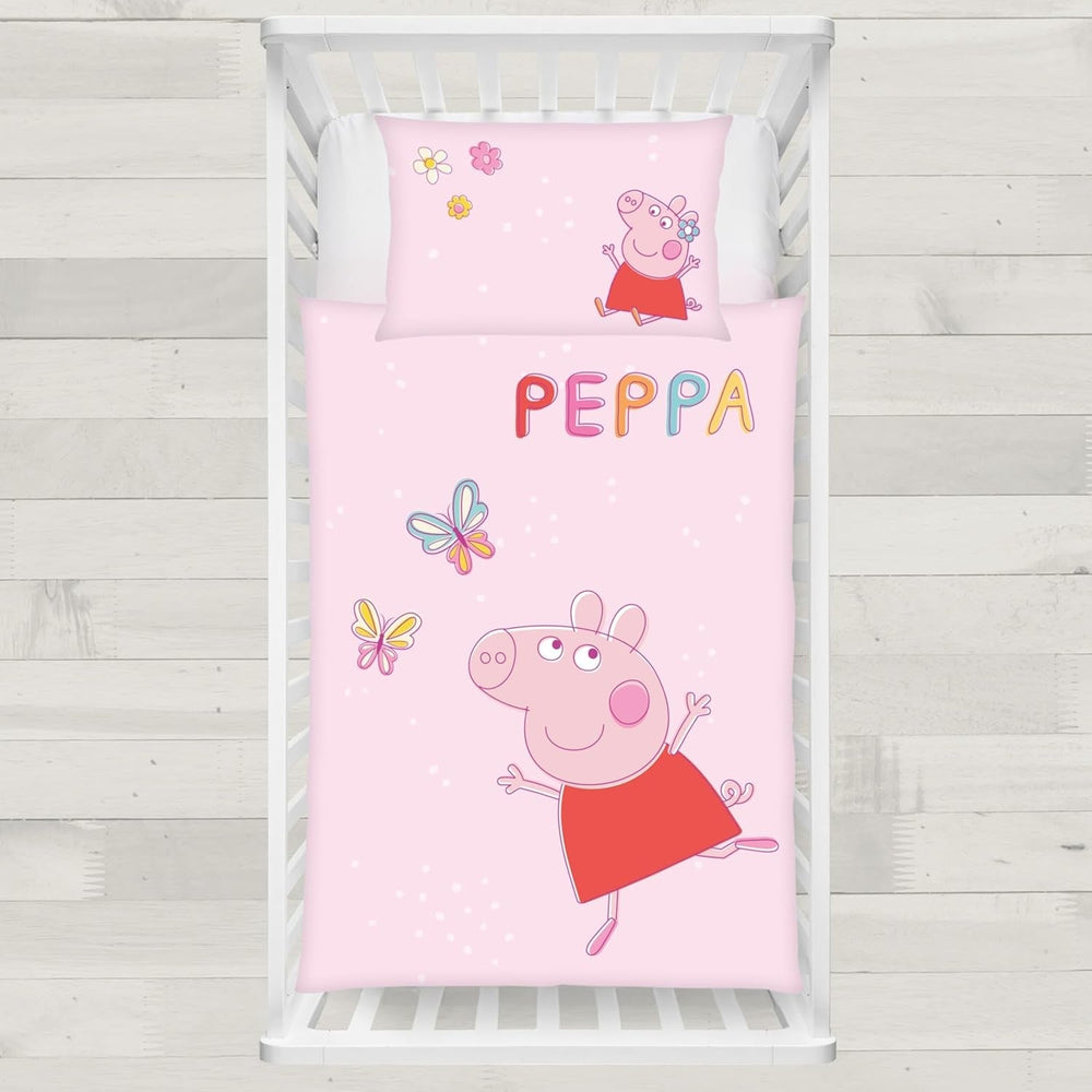 Juego de cama infantil Peppa Pig, 100 x 135 cm y 40 x 60 cm, algodón Ropa de cama - infantil Naty Shop