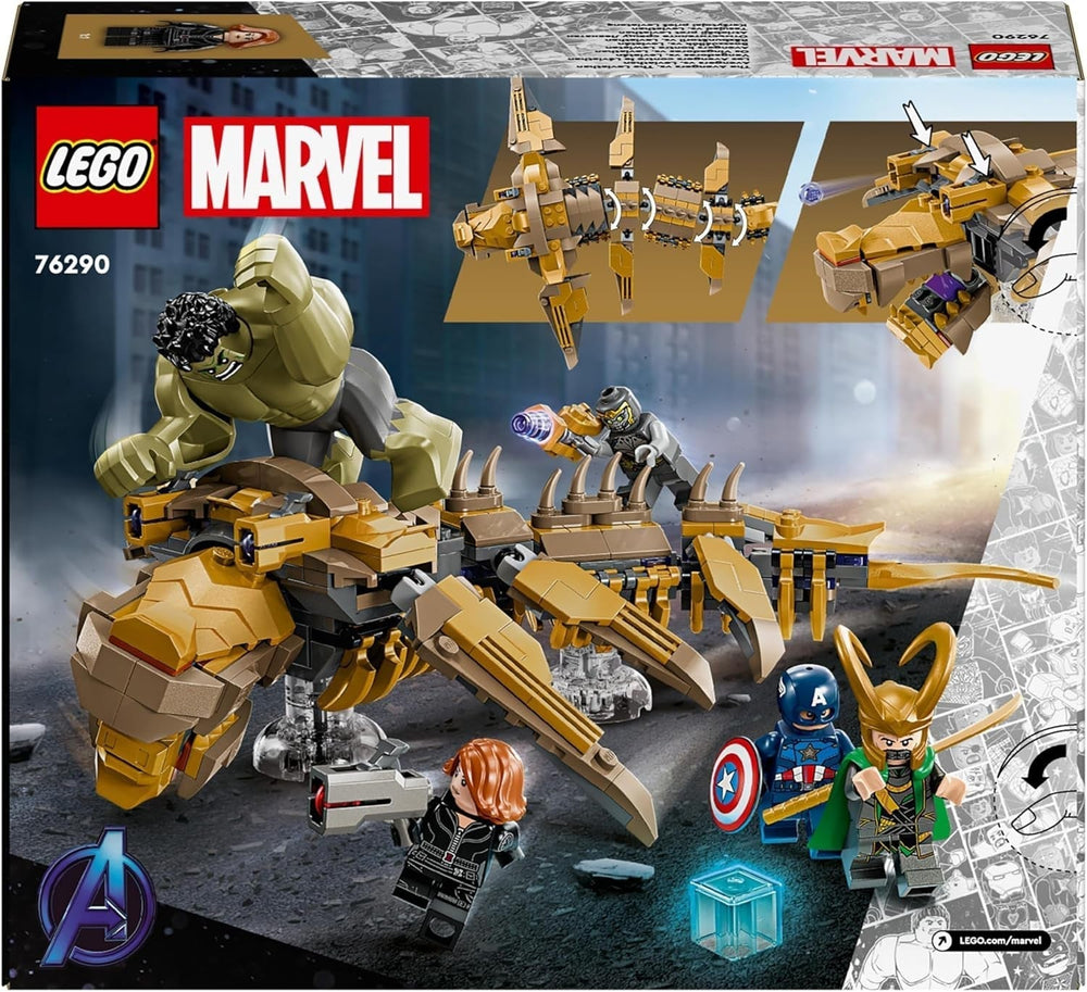 LEGO Marvel Vengadores vs. Set de juguetes de construcción Leviatán con minifiguras de Hulk y Capitán América, Loki, Viuda Negra y Chitauri Los Vengadores para niños y niñas 7+ 76290 Juegos de construcción Besuche den LEGO-Store