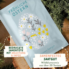 Semillas de pradera de flores silvestres | Semillas de flores de regalo de Pascua, Semillas de hierba de Pascua | Semillas de flores de Pascua y regalos de Pascua para niños | Semillas de flores silvestres | Paquetes de semillas para un prado de flores silvestres