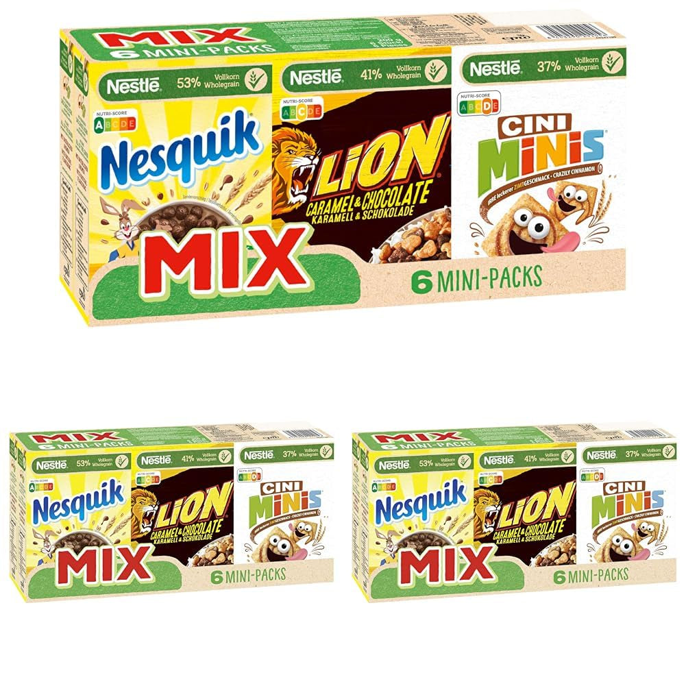 Mini paquetes de cereales Nestlé Mix, 6 piezas, 1 paquete (1x200g a 4x30g, 2x40g)
