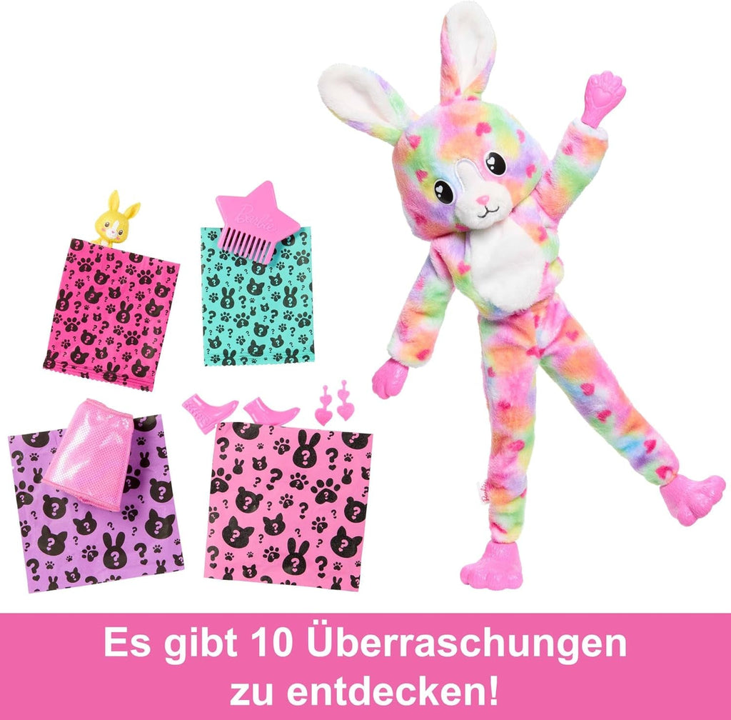 Barbie Cutie Reveal Doll și accesorii, costum de pluș Batik Bunny și 10 surprize cu schimbare de culoare, seria Color Dream, HRK38 Papusi Naty Shop