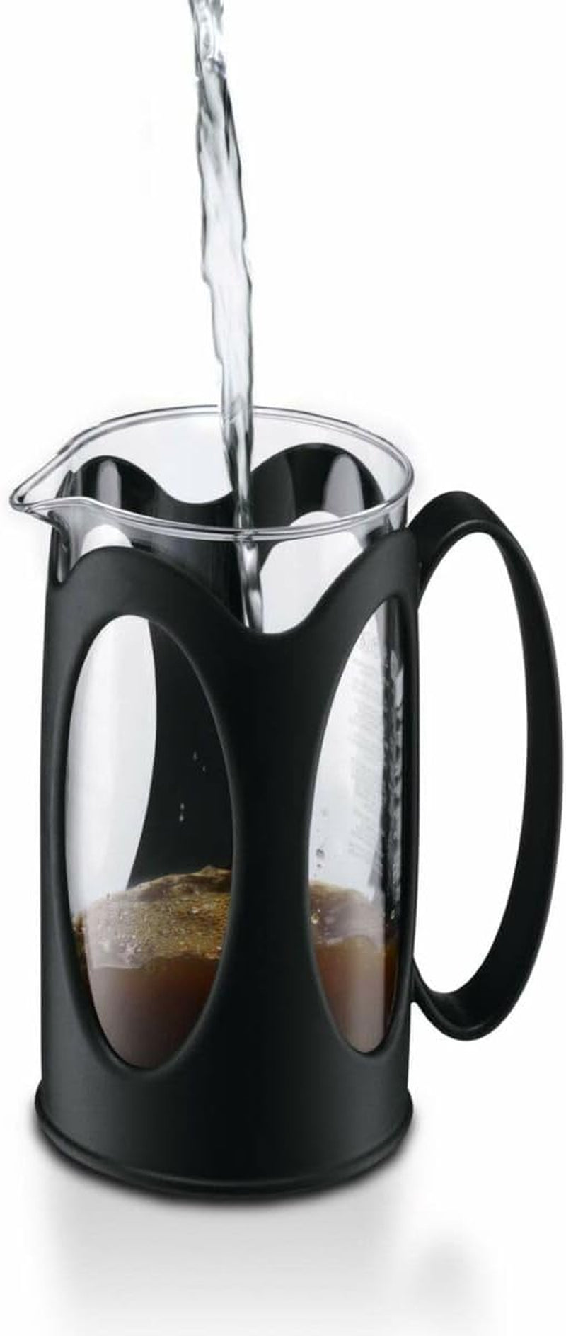 Cafetieră Bodum Kenya - 1L / 8 căni - Presă franceză manuală din sticlă borosilicată și oțel inoxidabil - Se poate spăla în mașina de spălat vase - Fabricată în Portugalia