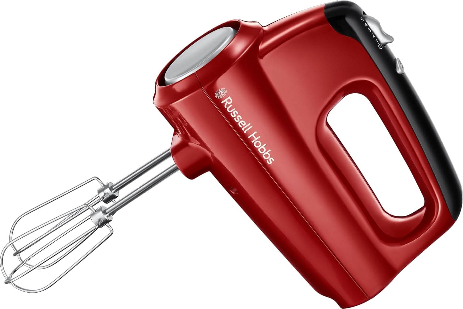 Batidora de mano Russell Hobbs [Handrührgerät] Desire Rot (5 Geschwindigkeitsstufen+Turbofunktion, 2 Spülmaschinengeeignete Rührbesen & Knethaken, Auswurftaste, Aufrechte Parkposition) Handrührer 24670-56 Bucatarie Naty Shop Batidora de mano Single Desire