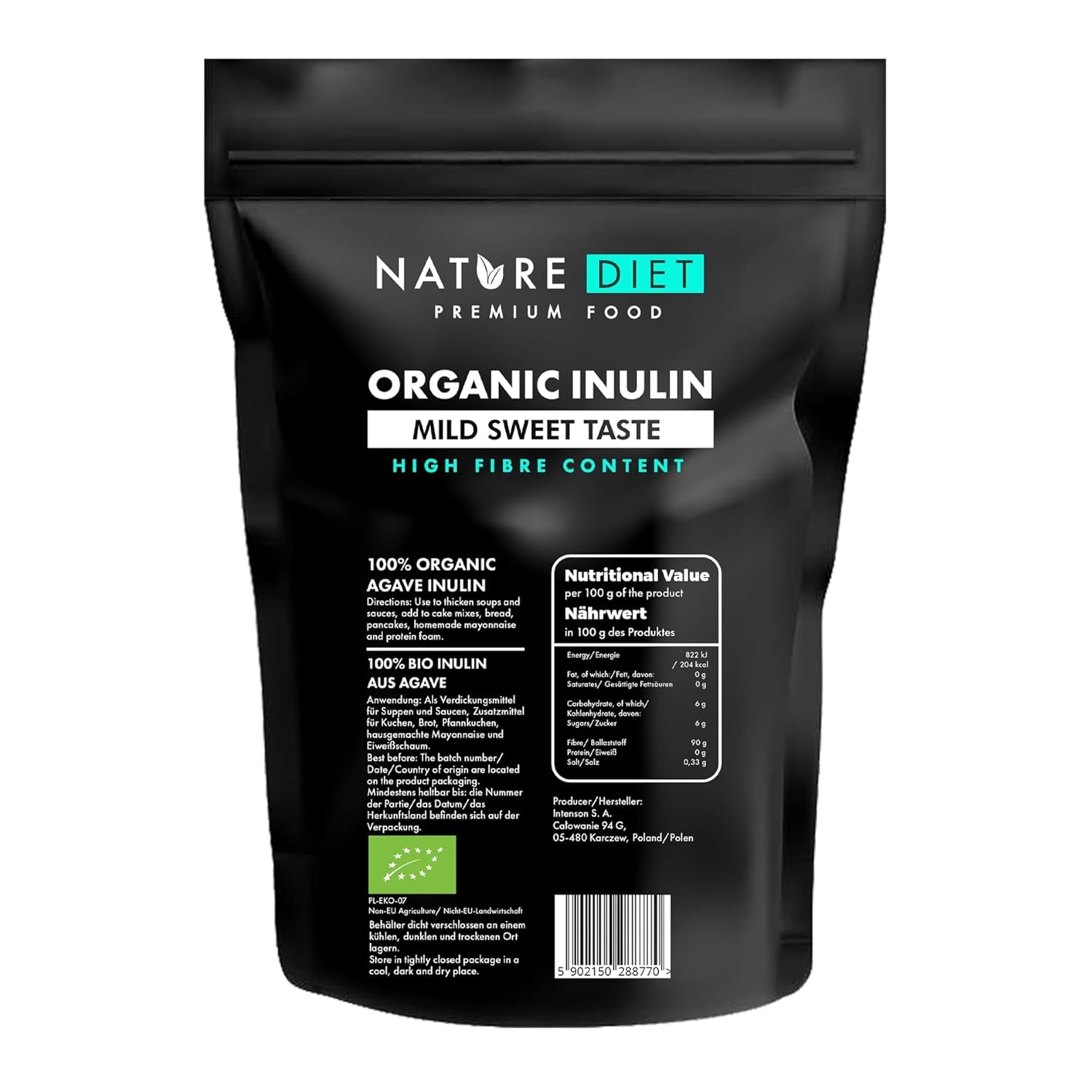 Nature Diet - Bio-Inulina 1 Kg | Aus Agave | Natürliches Präbiotikum Edulcorantes Naty Shop Título predeterminado