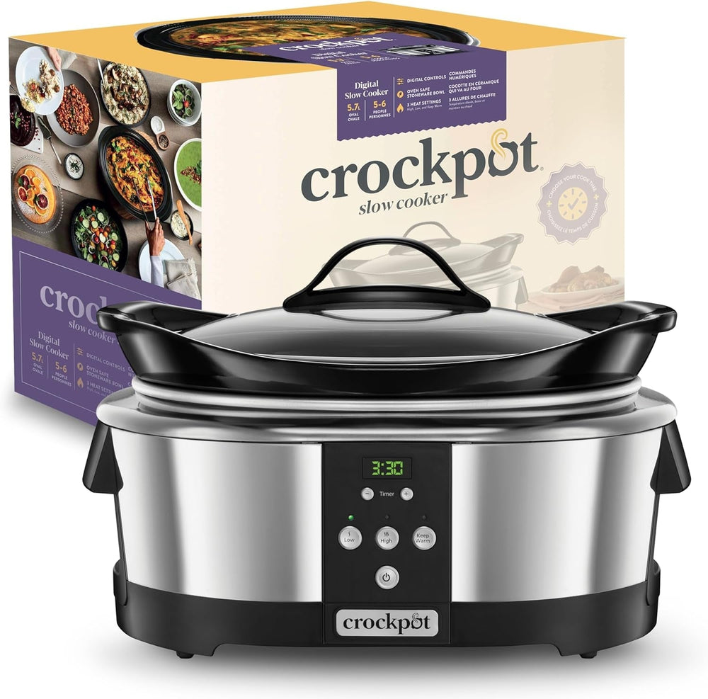 Crockpot, Olla de cocción lenta electrónica, 5,7 L (5-6 personas) Olla de cocción lenta Naty Shop Default Title