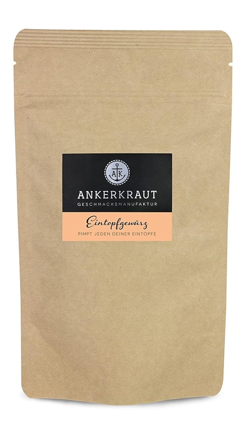 Ankerkraut Eintopf, Linsen, Beans and Gemüse, Gewürz-Mischung, Vielfalt für jeden Gesmack, ohne Gesmackverstärker, lecker schmecker, 90 g en vaso de corcho