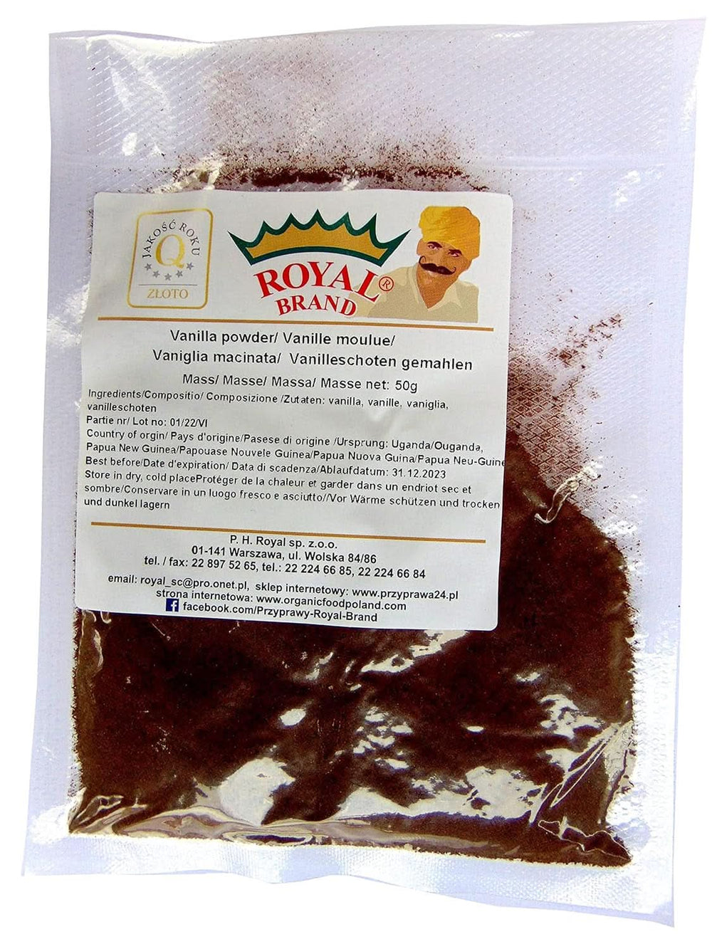 Vainilla en polvo 50 G, vainilla molida en polvo 100% pura Aromas Naty Shop