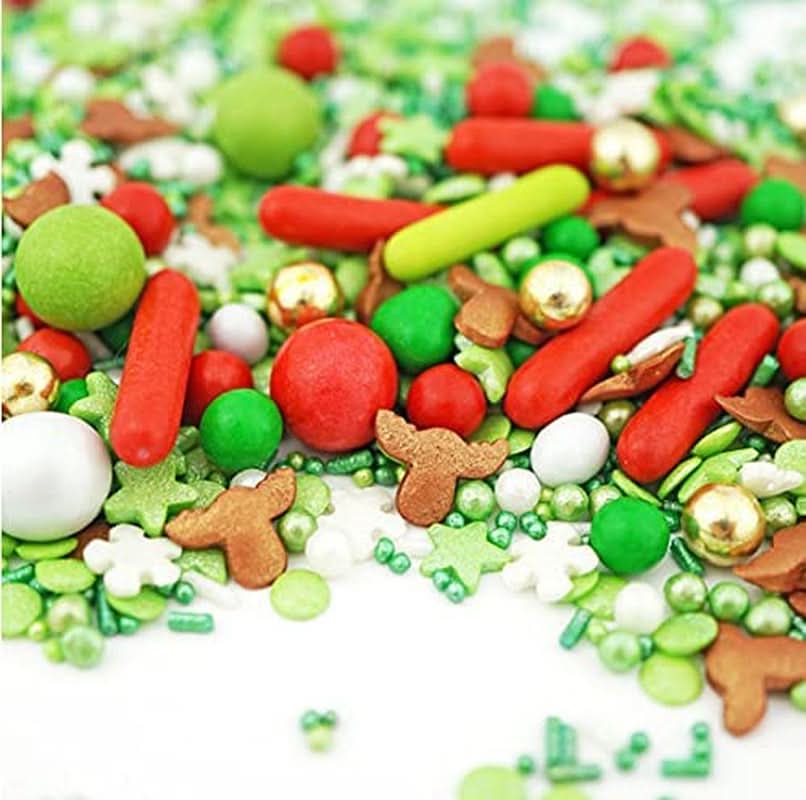 Super Streusel Hohoho, sprinkles cu tematica de Crăciun, 90 grame Sprinkles Naty Shop 180 grame