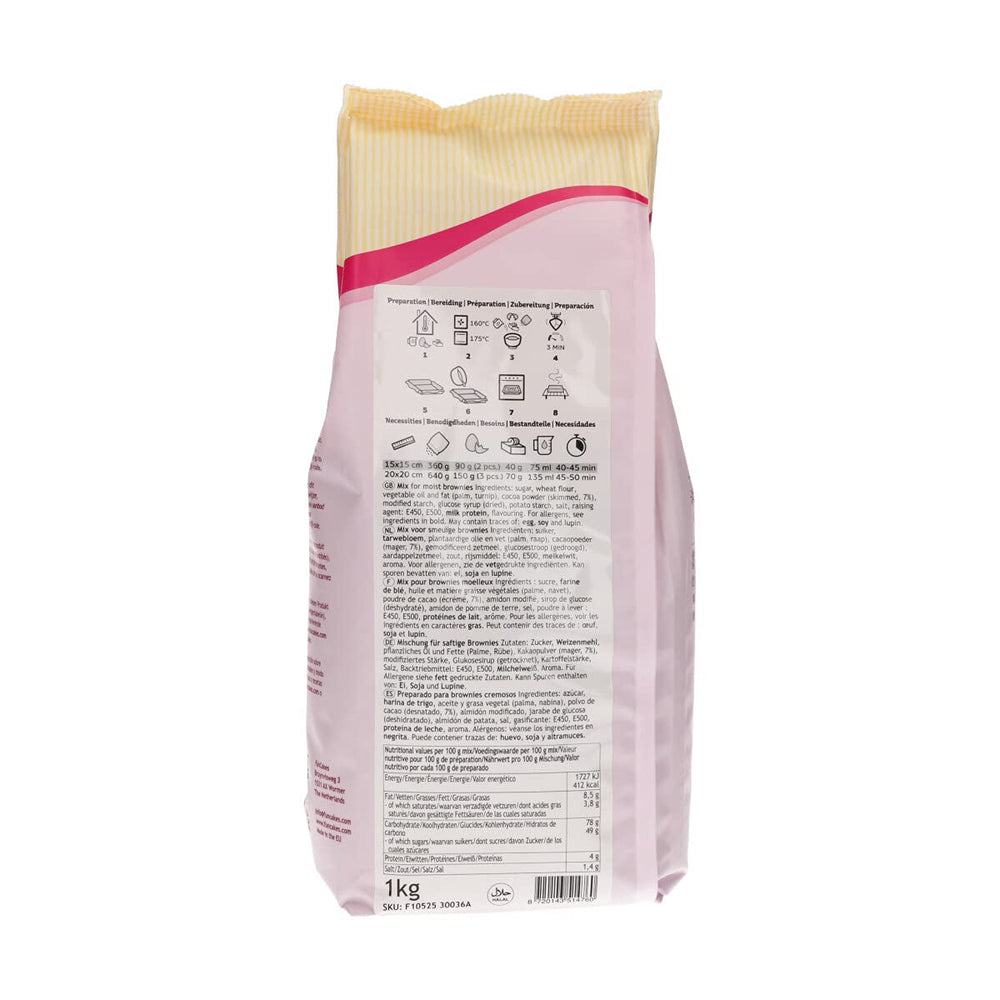 Funcakes Mix Para Pastel Brownies: Einfach Zu Berübenen, Für Brownies Und Schokoladenkuchen Mit Reichem Schokoladengeschmack, Halal., 1 Kg Mezcla para hornear y cocinar Naty Shop