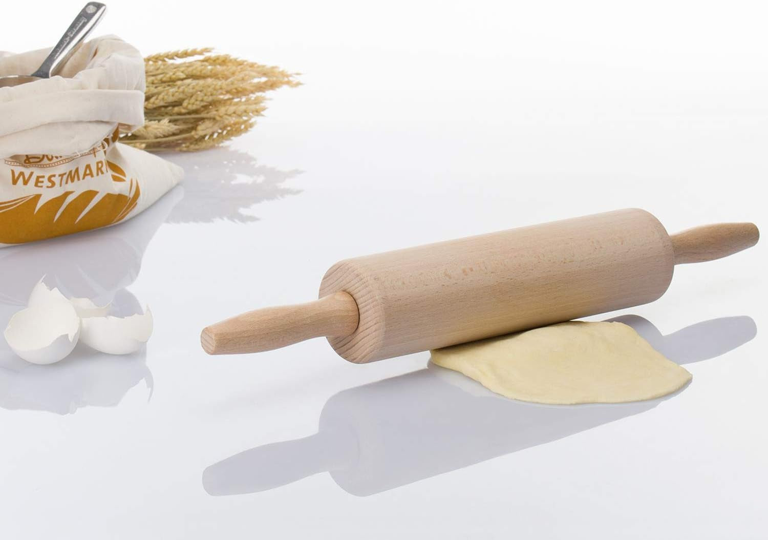 Westmark Teig-/Backrolle/Nudelholz, aus Buchenholz, Largo: 46 cm, Holz, Woody, Hellbraun, 30012270