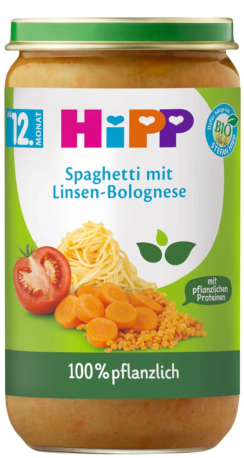 Meniuri Hipp 100% pe bază de plante de la 12 luni Mama si Copilul Naty Shop 250 grame Spaghetti Bolognese