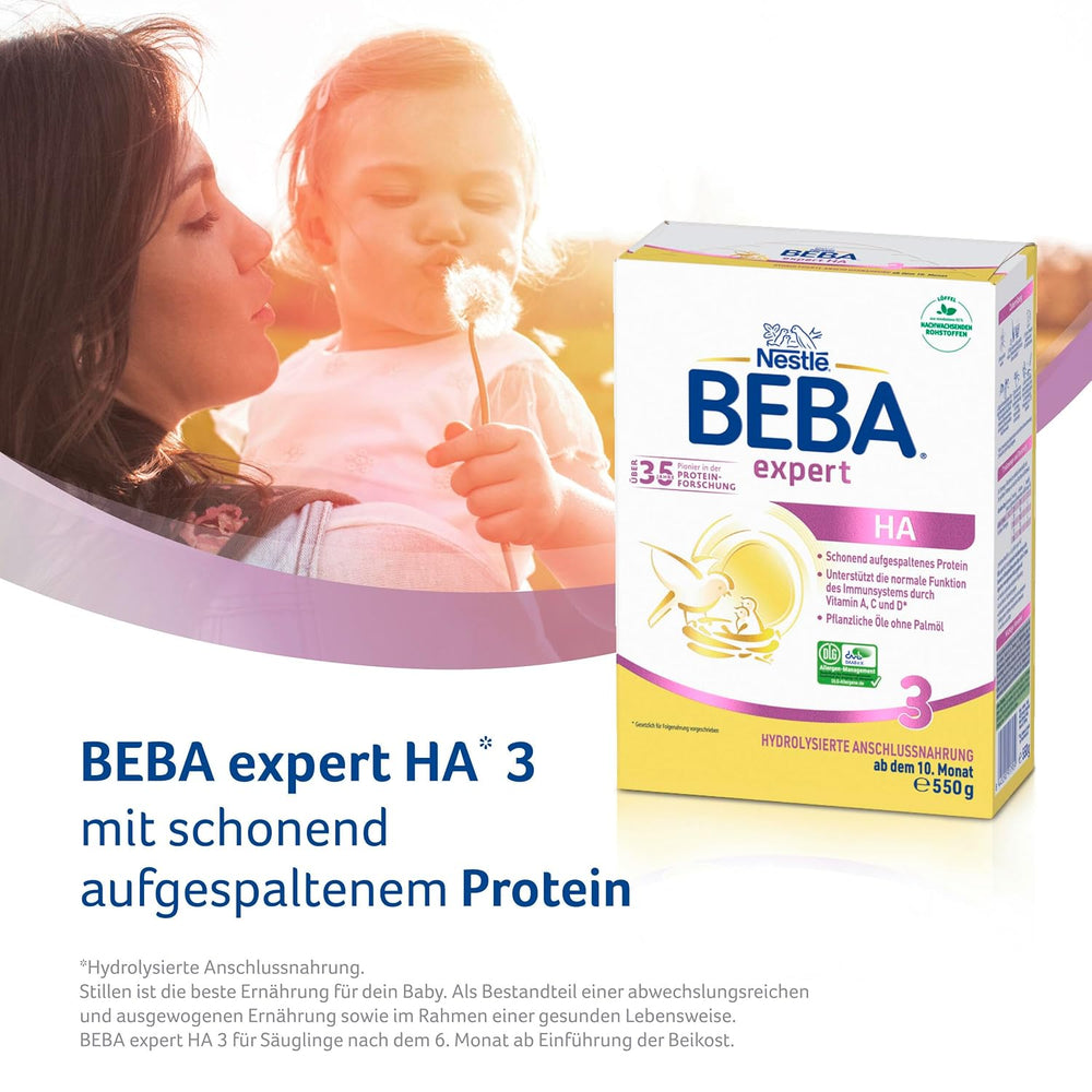 BEBA expert HA 3 Fórmula de continuación hidrolizada, a partir de 10 meses, 1 paquete (1 x 550 g)