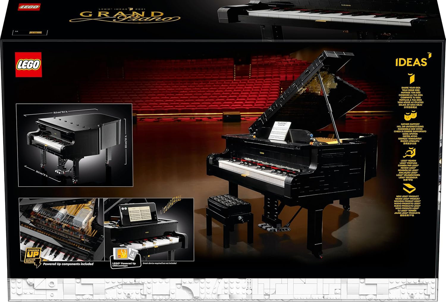 Ala de conciertos LEGO Ideas (21323); Bauset; Ihr eigener Konzertflügel; peajes Modellbauprojekt estimado Pianisten, Musiker, Musikliebhaber oder Bastler (3.662 Teile)